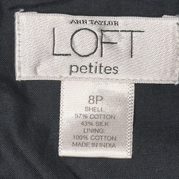 Loft Black Silk Blend Tiered Dress with Straps 8P - Picture 8 of 11